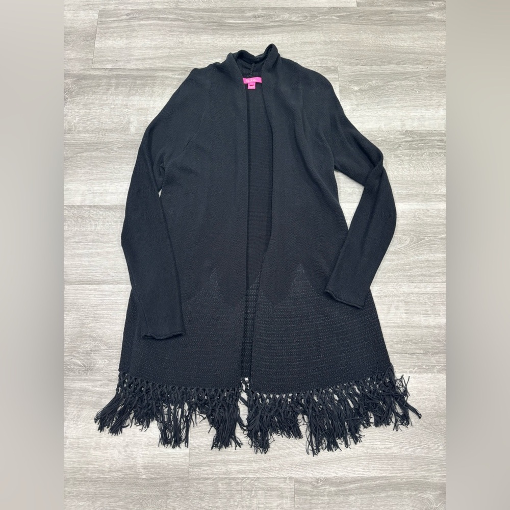 Lilly Pulitzer Classic Black Knit Cardigan Size Large